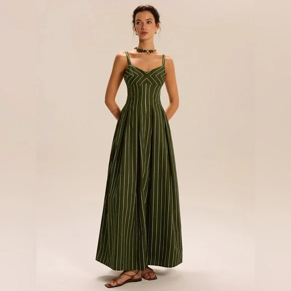 Commense Striped Maxi Dress - Picture 1 of 13